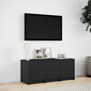 Έπιπλο Τηλεόρασης με LED Μαύρο 97x34x40 εκ. από Επεξ. Ξύλο - Pakobazaar