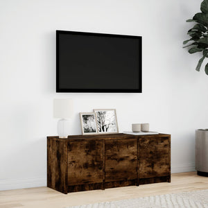 Έπιπλο Τηλεόρασης με LED Καπνιστή Δρυς 97x34x40 εκ. Επεξ. Ξύλο - Pakobazaar