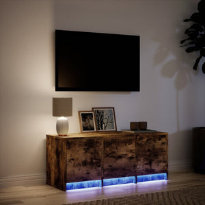 Έπιπλο Τηλεόρασης με LED Καπνιστή Δρυς 97x34x40 εκ. Επεξ. Ξύλο - Pakobazaar