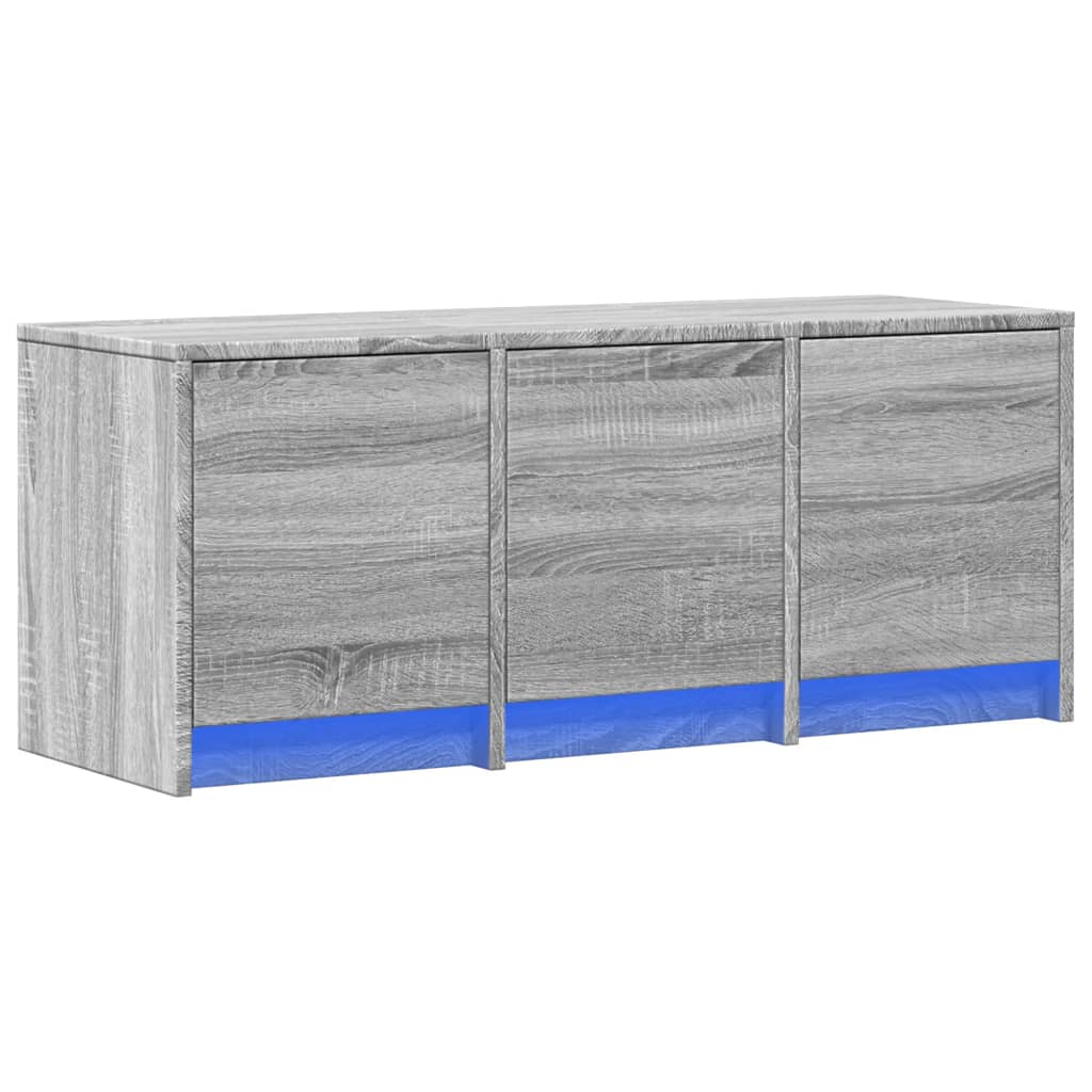Έπιπλο Τηλεόρασης με LED Γκρι Sonoma 97x34x40 εκ. Επεξ. Ξύλο - Pakobazaar