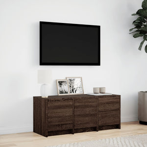 Έπιπλο Τηλεόρασης με LED Καφέ Δρυς 97x34x40 εκ. από Επεξ. Ξύλο - Pakobazaar