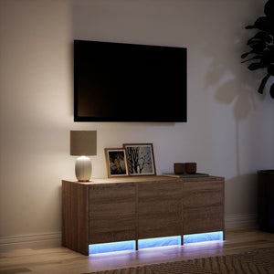 Έπιπλο Τηλεόρασης με LED Καφέ Δρυς 97x34x40 εκ. από Επεξ. Ξύλο - Pakobazaar