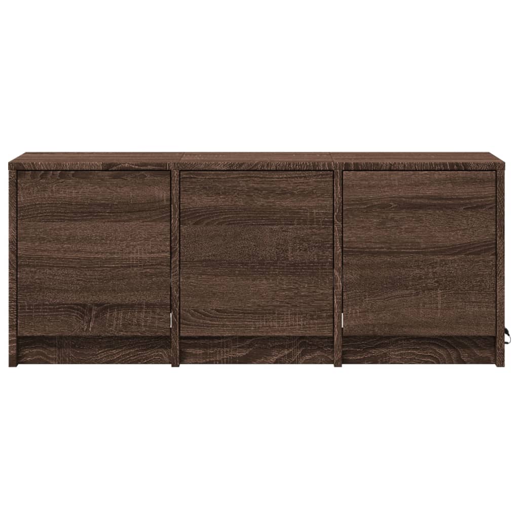 Έπιπλο Τηλεόρασης με LED Καφέ Δρυς 97x34x40 εκ. από Επεξ. Ξύλο - Pakobazaar