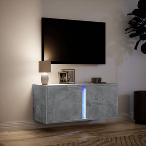 Έπιπλο Τηλεόρασης με LED Γκρι Σκυροδέματος 80x31x35 εκ. - Pakobazaar