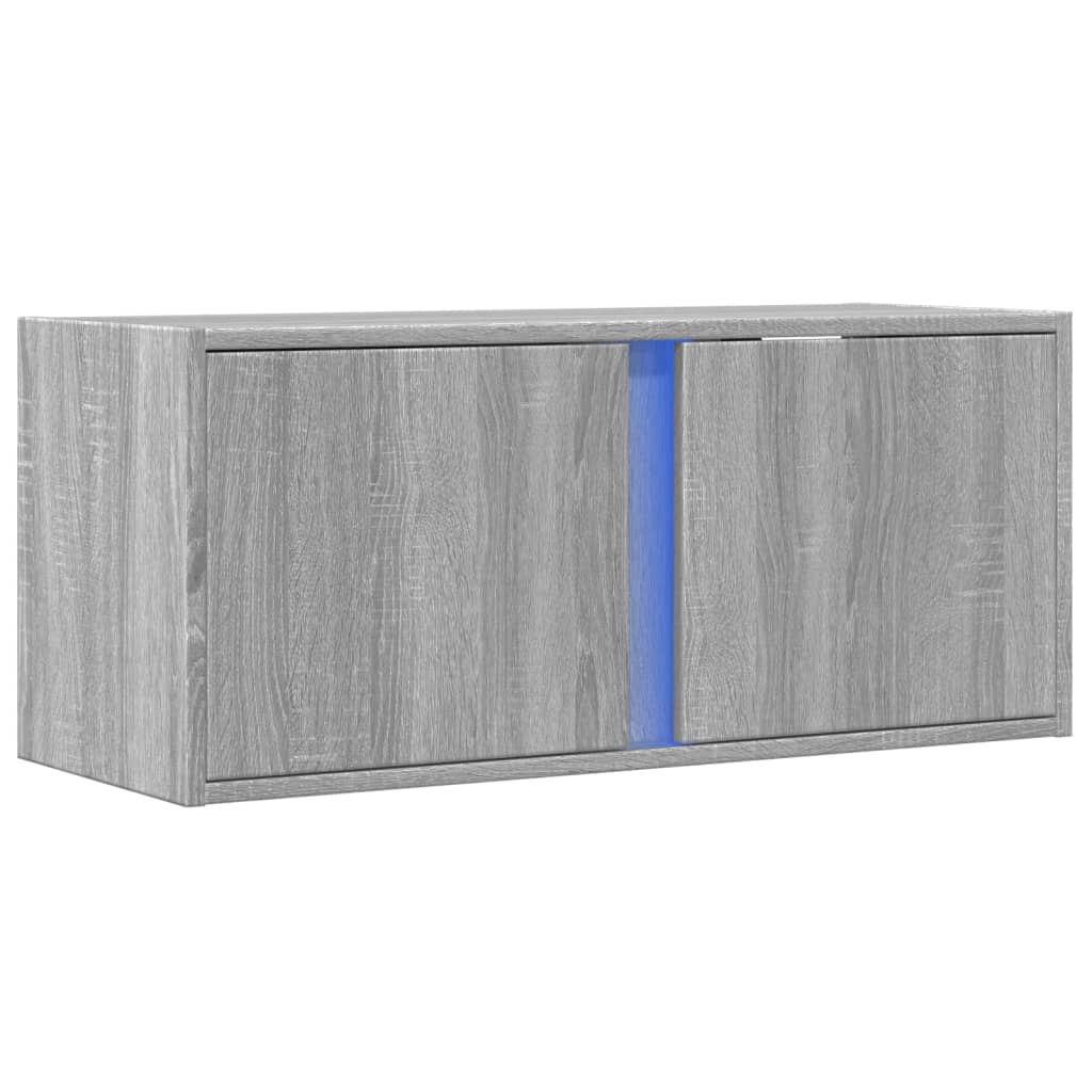 Έπιπλο Τοίχου Τηλεόρασης με LED Γκρι Sonoma 80x31x35 εκ. - Pakobazaar