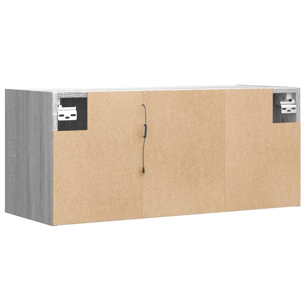 Έπιπλο Τοίχου Τηλεόρασης με LED Γκρι Sonoma 80x31x35 εκ. - Pakobazaar
