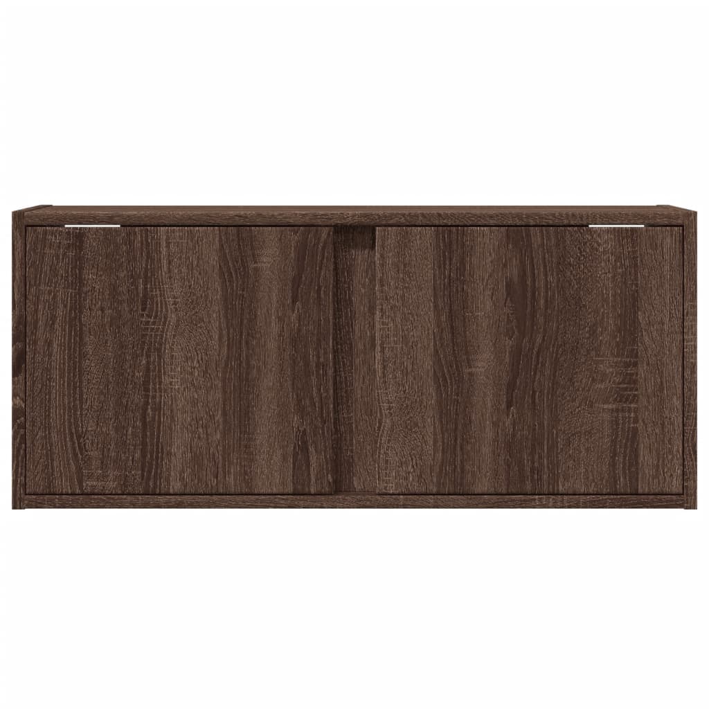 Έπιπλο Τοίχου Τηλεόρασης με LED Καφέ Δρυς 80x31x35 εκ. - Pakobazaar