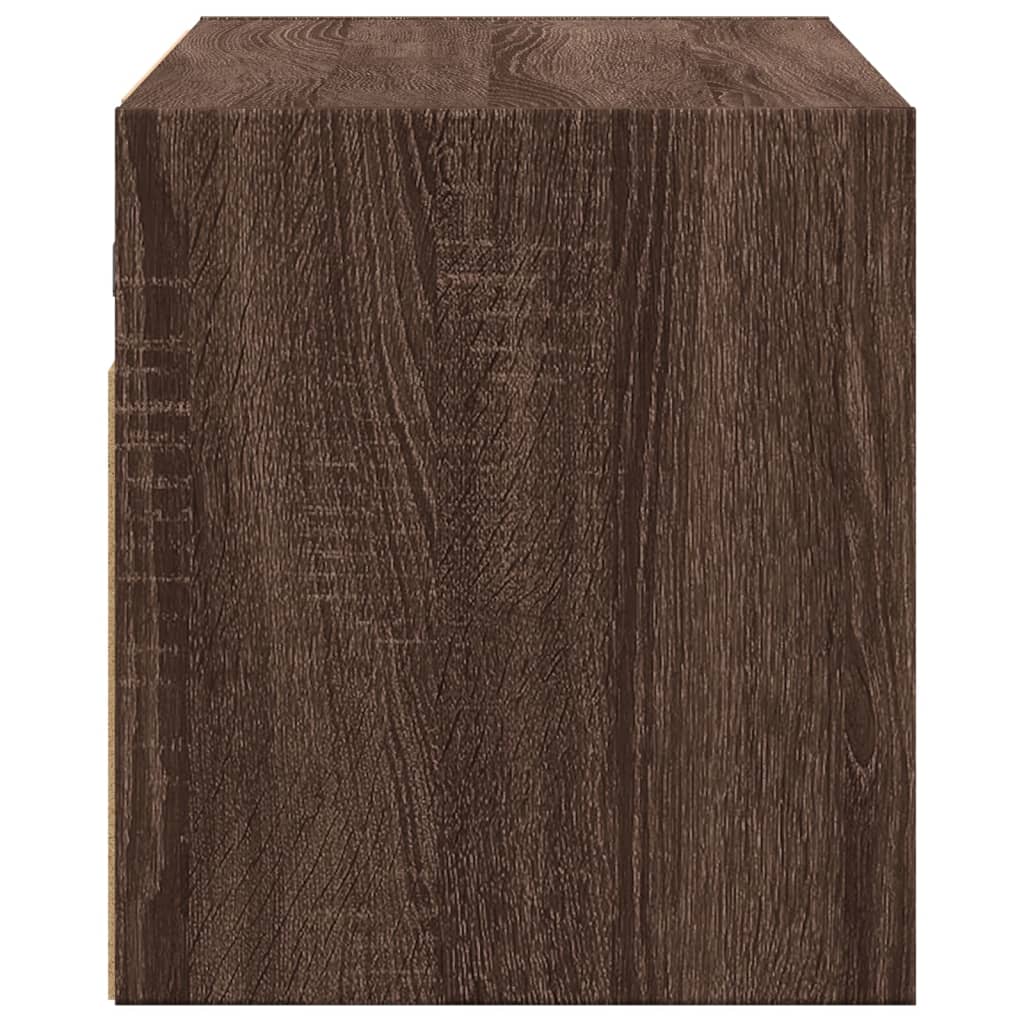 Έπιπλο Τοίχου Τηλεόρασης με LED Καφέ Δρυς 80x31x35 εκ. - Pakobazaar