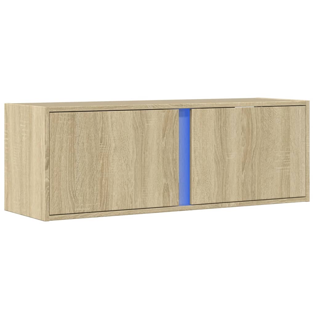 Έπιπλο Τοίχου Τηλεόρασης με LED Sonoma Δρυς 100x31x35 εκ. - Pakobazaar