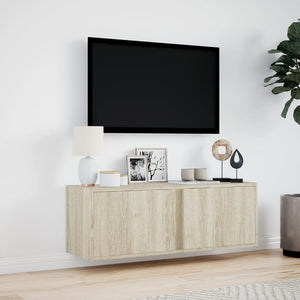 Έπιπλο Τοίχου Τηλεόρασης με LED Sonoma Δρυς 100x31x35 εκ. - Pakobazaar