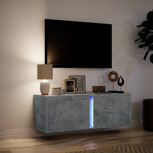 Έπιπλο Τηλεόρασης με LED Γκρι Σκυροδέματος 100x31x35 εκ. - Pakobazaar