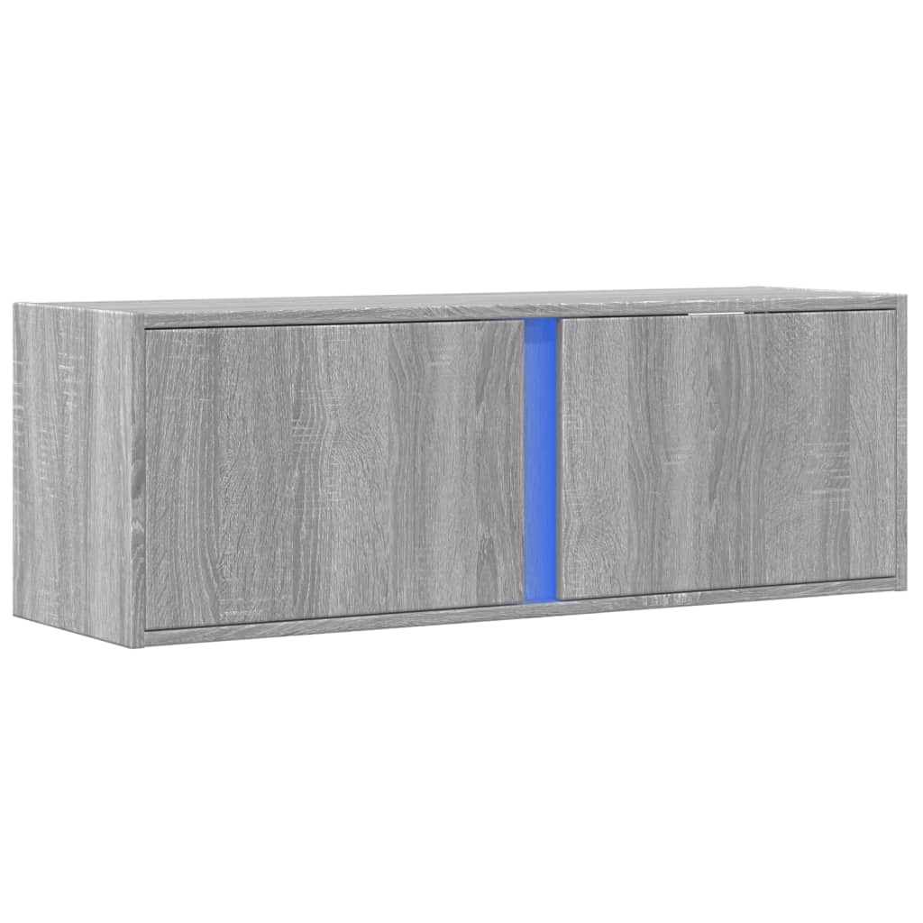 Έπιπλο Τοίχου Τηλεόρασης με LED Γκρι Sonoma 100x31x35 εκ. - Pakobazaar