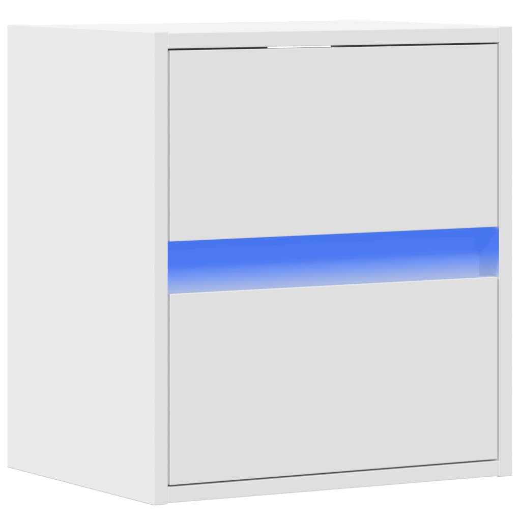 Έπιπλο Τοίχου Τηλεόρασης με LED Λευκό 41x31x45 εκ.