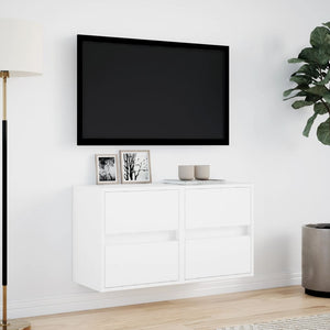 Έπιπλα Τοίχου Τηλεόρασης με LED 2 Τεμ. Λευκά 41x31x45 εκ. - Pakobazaar