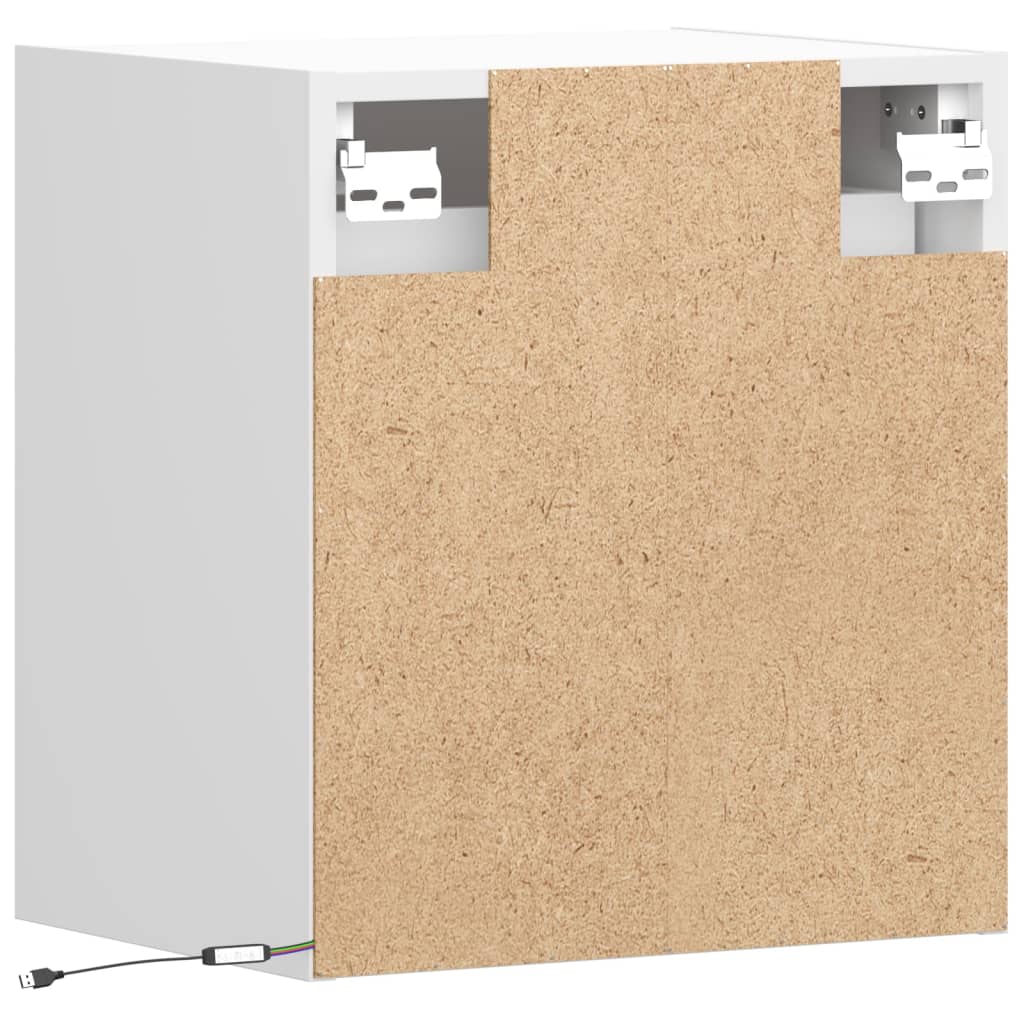 Έπιπλα Τοίχου Τηλεόρασης με LED 2 Τεμ. Λευκά 41x31x45 εκ. - Pakobazaar