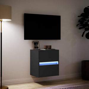Έπιπλο Τοίχου Τηλεόρασης με LED Μαύρο 41x31x45 εκ.