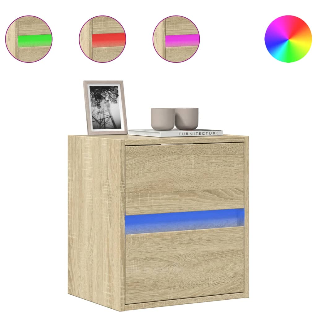 Έπιπλο Τοίχου Τηλεόρασης με LED Sonoma Δρυς 41x31x45 εκ. - Pakobazaar
