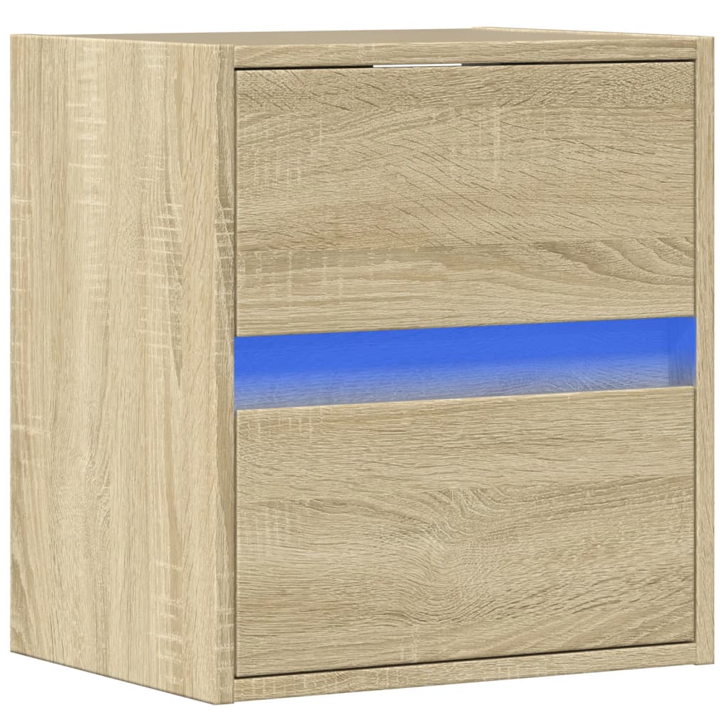 Έπιπλο Τοίχου Τηλεόρασης με LED Sonoma Δρυς 41x31x45 εκ. - Pakobazaar