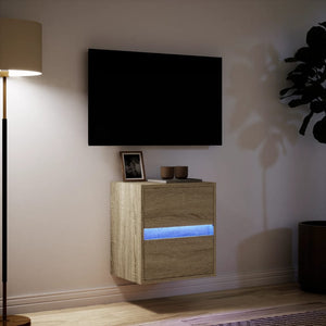 Έπιπλο Τοίχου Τηλεόρασης με LED Sonoma Δρυς 41x31x45 εκ. - Pakobazaar