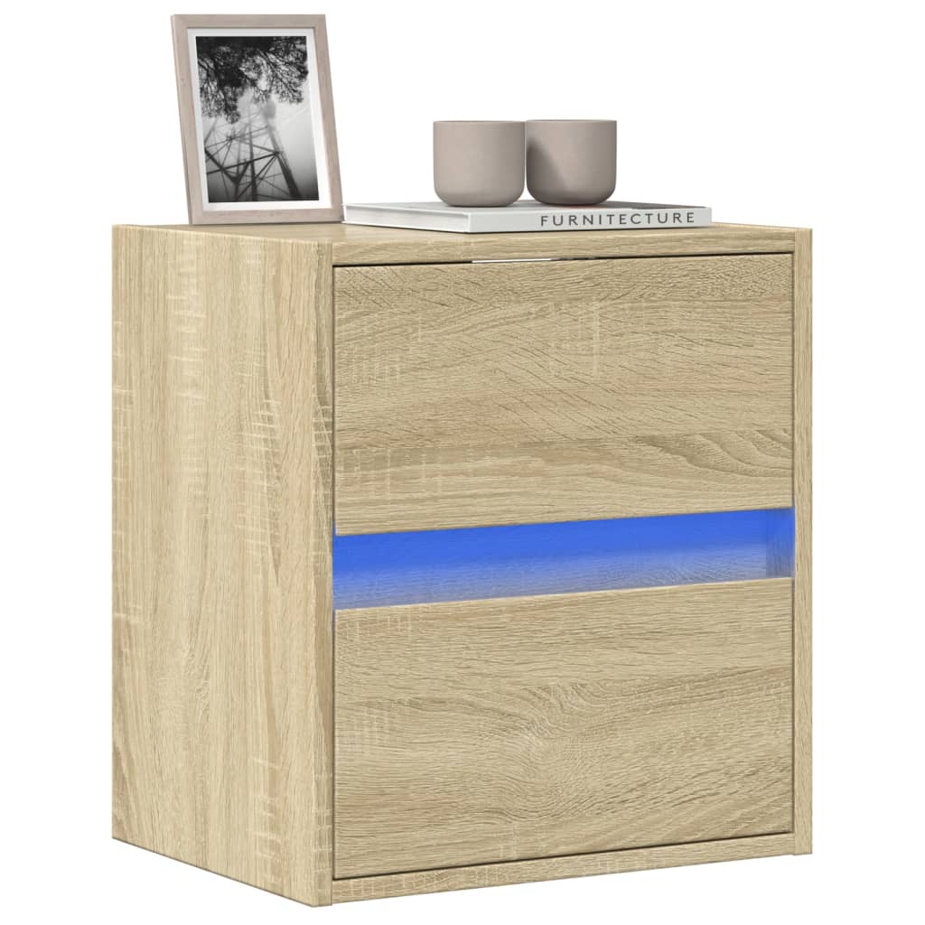 Έπιπλο Τοίχου Τηλεόρασης με LED Sonoma Δρυς 41x31x45 εκ. - Pakobazaar