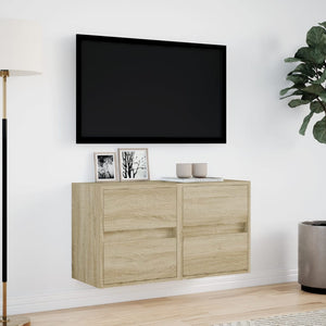Έπιπλα Τοίχου Τηλ. με LED 2 Τεμ. Sonoma Δρυς 41x31x45 εκ. - Pakobazaar