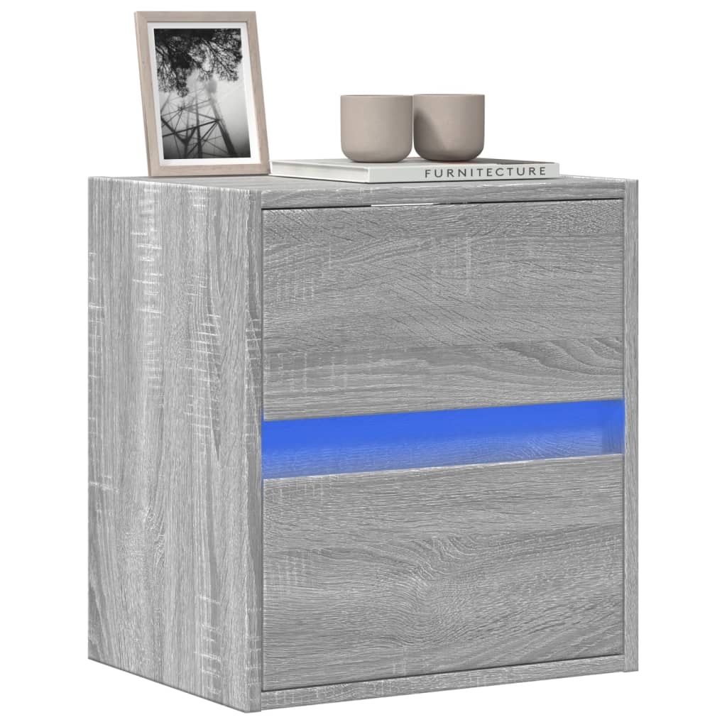 Έπιπλο Τοίχου Τηλεόρασης με LED Γκρι Sonoma 41x31x45 εκ. - Pakobazaar