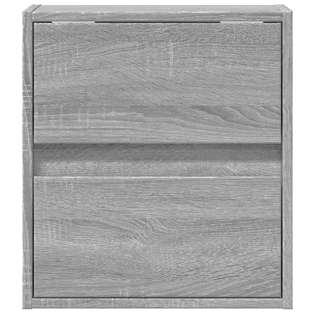 Έπιπλα Τοίχου Τηλ. με LED 2 Τεμ. Γκρι Sonoma 41x31x45 εκ.