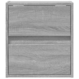 Έπιπλα Τοίχου Τηλ. με LED 2 Τεμ. Γκρι Sonoma 41x31x45 εκ.