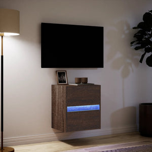 Έπιπλο Τοίχου Τηλεόρασης με LED Καφέ Δρυς 41x31x45 εκ. - Pakobazaar