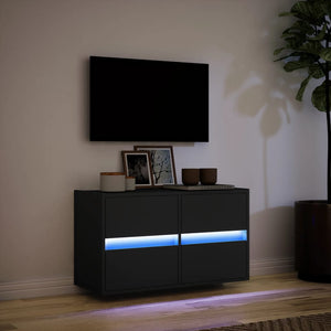 Έπιπλο Τοίχου Τηλεόρασης με LED Μαύρο 80x31x45 εκ. - Pakobazaar