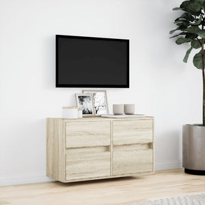 Έπιπλο Τοίχου Τηλεόρασης με LED Sonoma Δρυς 80x31x45 εκ. - Pakobazaar