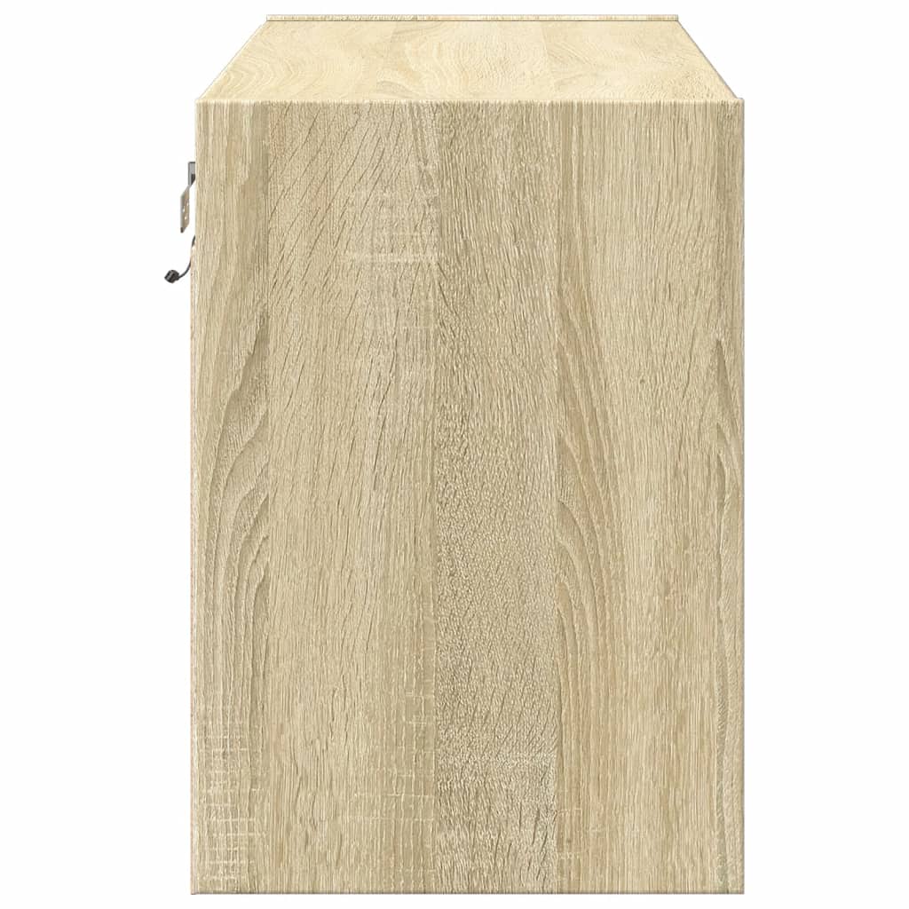 Έπιπλο Τοίχου Τηλεόρασης με LED Sonoma Δρυς 80x31x45 εκ. - Pakobazaar