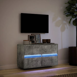 Έπιπλο Τηλεόρασης με LED Γκρι Σκυροδέματος 80x31x45 εκ. - Pakobazaar