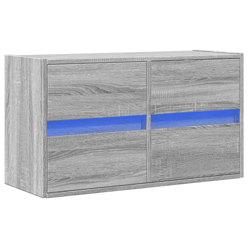 Έπιπλο Τοίχου Τηλεόρασης με LED Γκρι Sonoma 80x31x45 εκ. - Pakobazaar