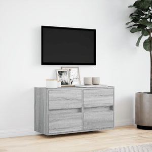Έπιπλο Τοίχου Τηλεόρασης με LED Γκρι Sonoma 80x31x45 εκ. - Pakobazaar