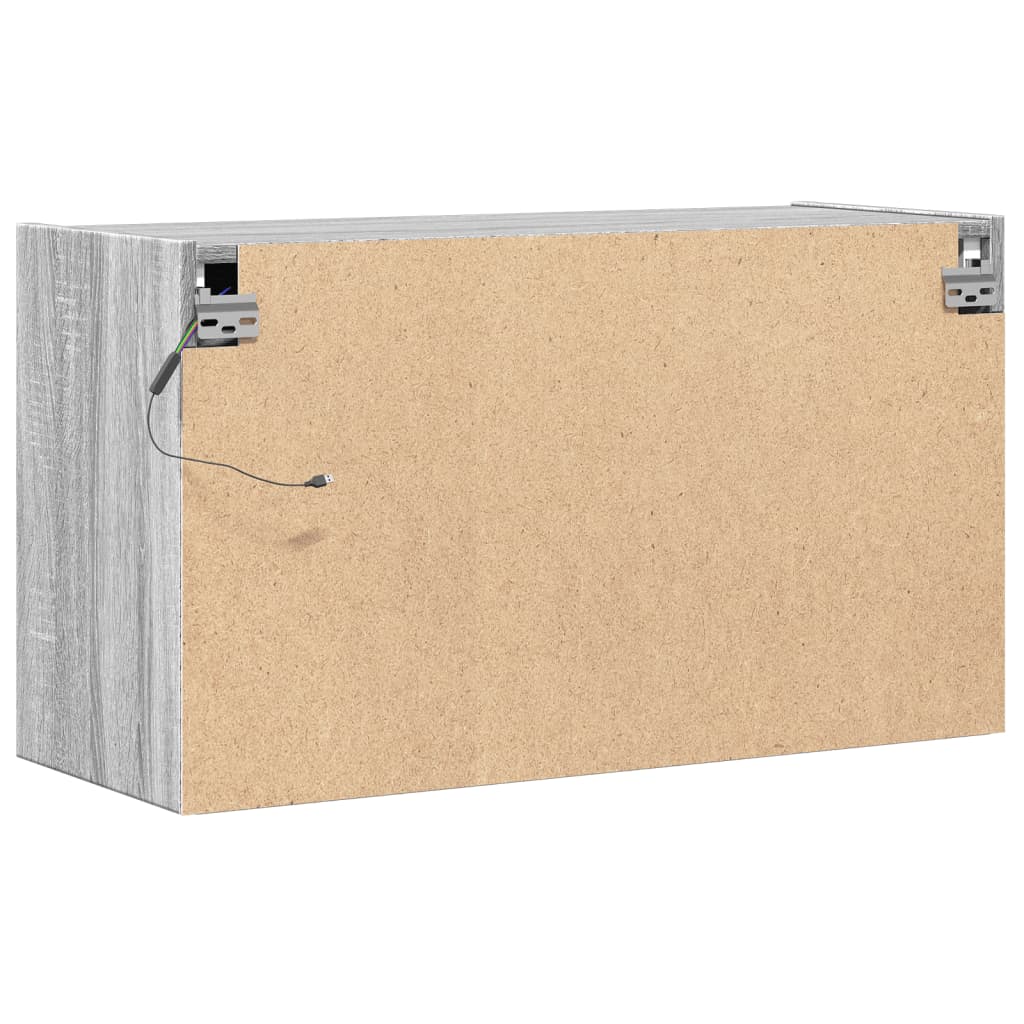 Έπιπλο Τοίχου Τηλεόρασης με LED Γκρι Sonoma 80x31x45 εκ. - Pakobazaar