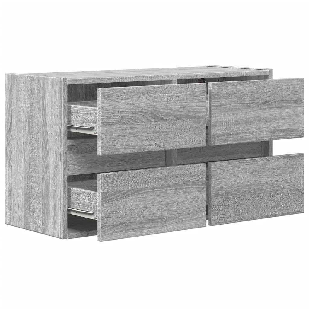 Έπιπλο Τοίχου Τηλεόρασης με LED Γκρι Sonoma 80x31x45 εκ. - Pakobazaar
