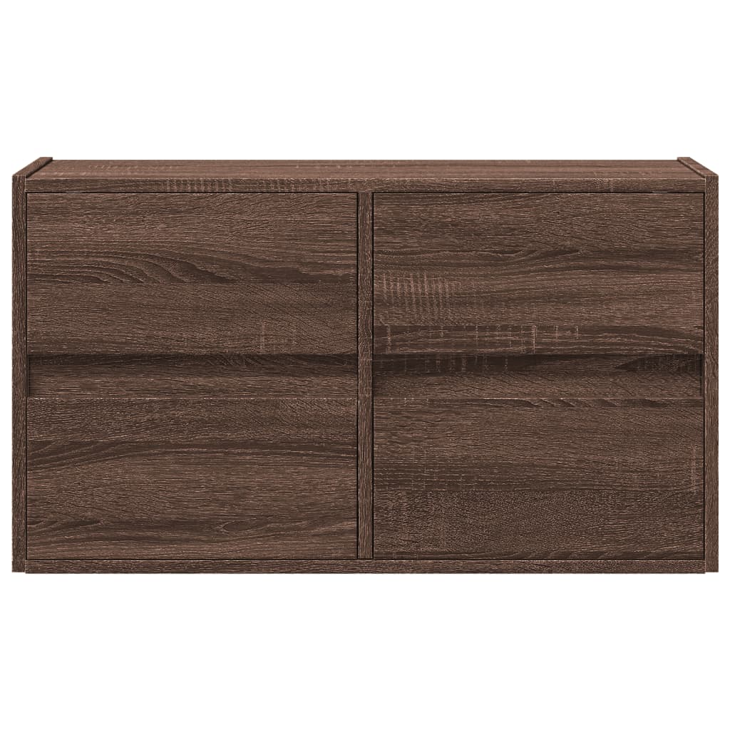 Έπιπλο Τοίχου Τηλεόρασης με LED Καφέ Δρυς 80x31x45 εκ. - Pakobazaar