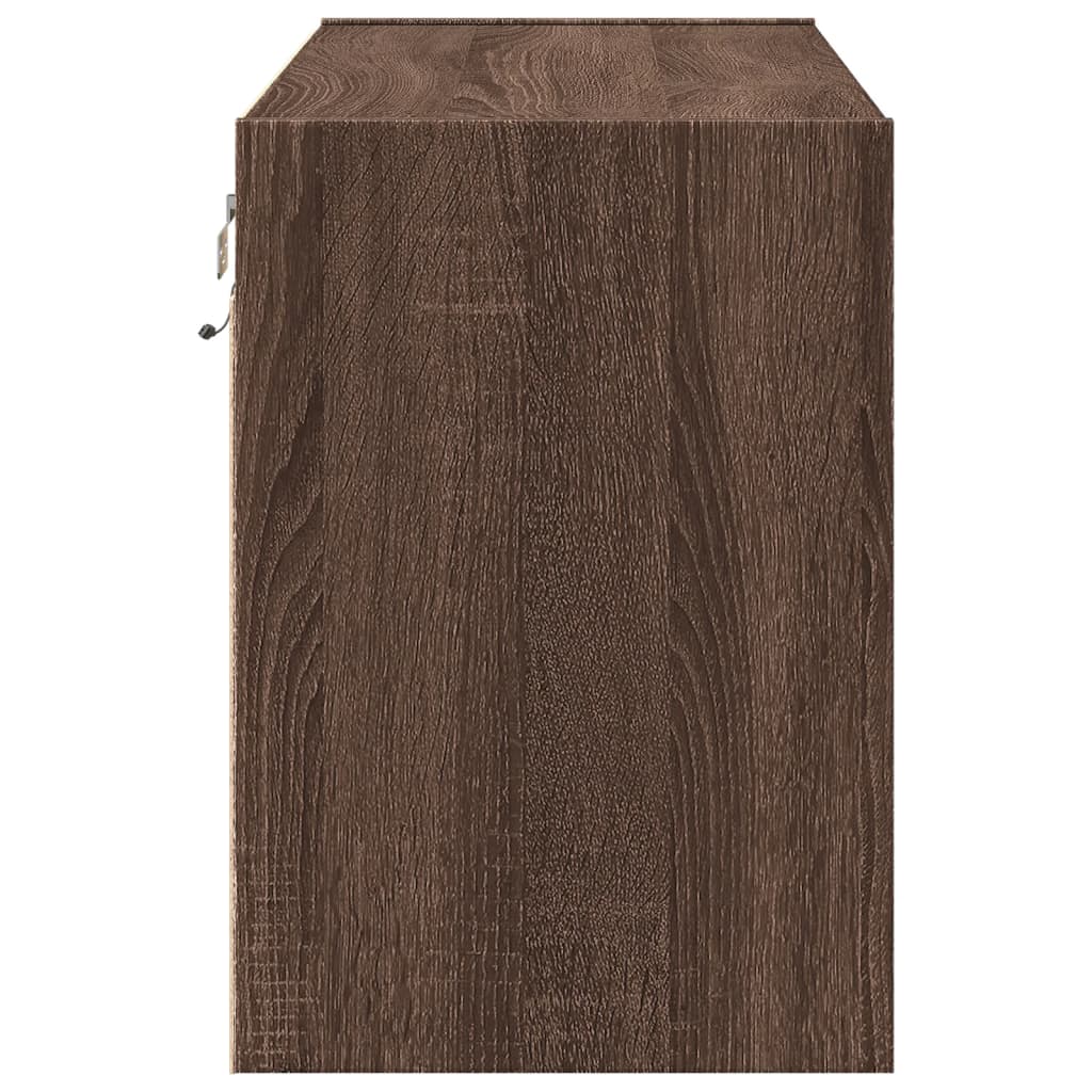 Έπιπλο Τοίχου Τηλεόρασης με LED Καφέ Δρυς 80x31x45 εκ. - Pakobazaar