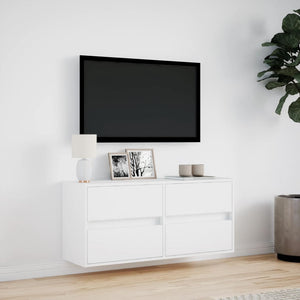 Έπιπλο Τοίχου Τηλεόρασης με LED Λευκό 100x31x45 εκ. - Pakobazaar