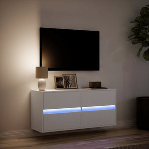 Έπιπλο Τοίχου Τηλεόρασης με LED Λευκό 100x31x45 εκ. - Pakobazaar