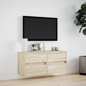 Έπιπλο Τοίχου Τηλεόρασης με LED Sonoma Δρυς 100x31x45 εκ. - Pakobazaar