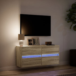 Έπιπλο Τοίχου Τηλεόρασης με LED Sonoma Δρυς 100x31x45 εκ. - Pakobazaar