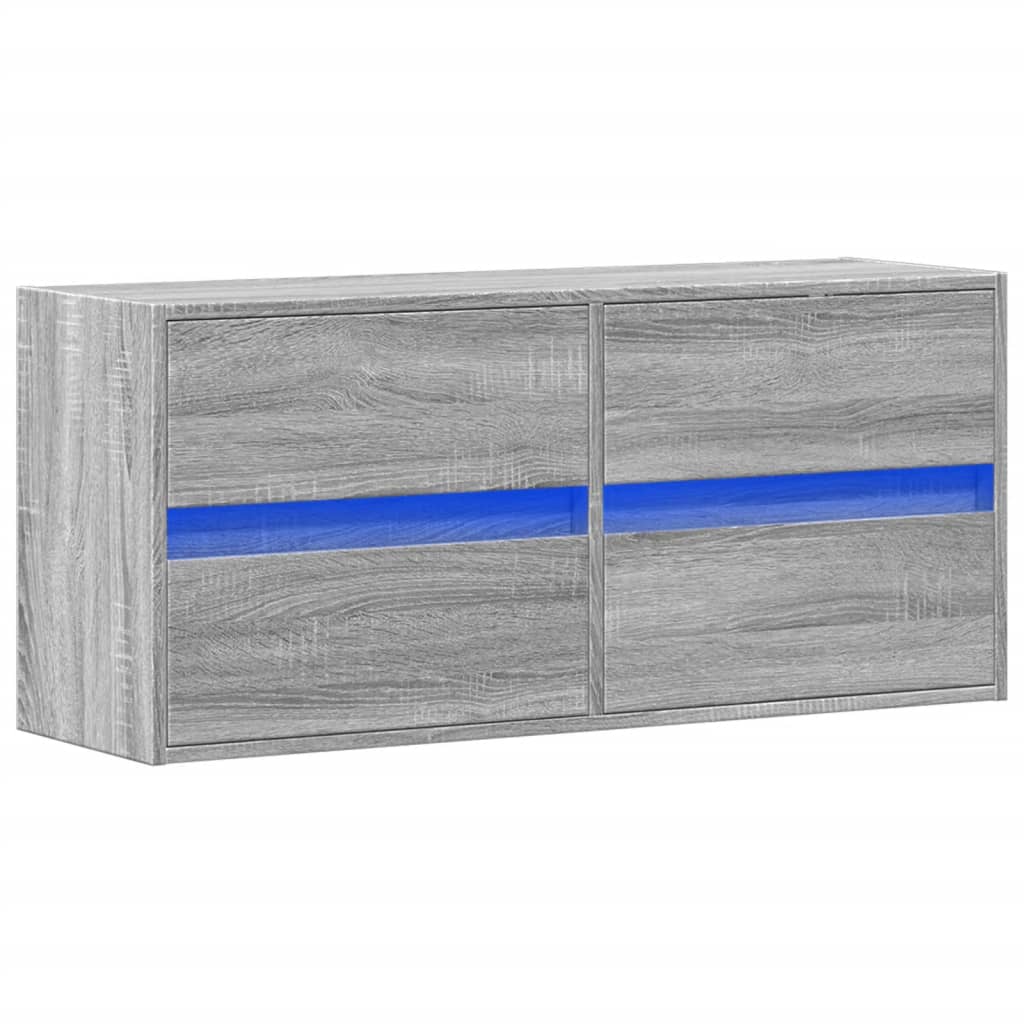 Έπιπλο Τοίχου Τηλεόρασης με LED Γκρι Sonoma 100x31x45 εκ. - Pakobazaar