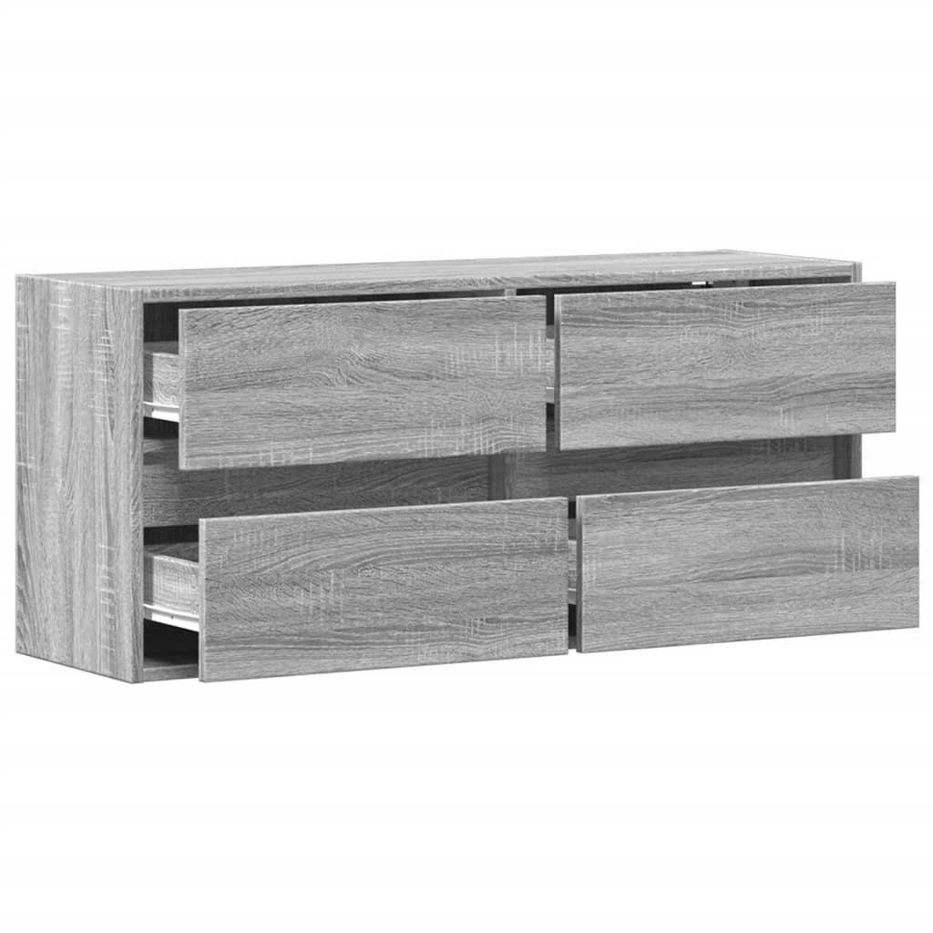 Έπιπλο Τοίχου Τηλεόρασης με LED Γκρι Sonoma 100x31x45 εκ. - Pakobazaar