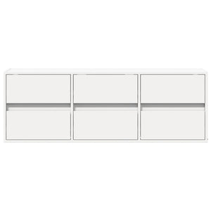 Έπιπλο Τοίχου Τηλεόρασης με LED Λευκό 130x31x45 εκ. - Pakobazaar