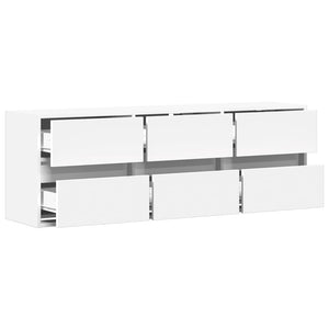 Έπιπλο Τοίχου Τηλεόρασης με LED Λευκό 130x31x45 εκ. - Pakobazaar