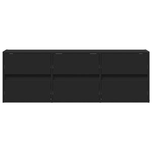 Έπιπλο Τοίχου Τηλεόρασης με LED Μαύρο 130x31x45 εκ.