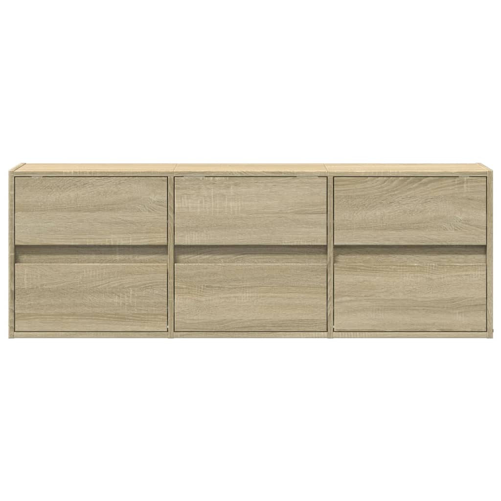 Έπιπλο Τοίχου Τηλεόρασης με LED Sonoma Δρυς 130x31x45 εκ.
