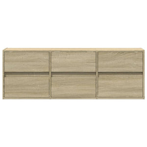 Έπιπλο Τοίχου Τηλεόρασης με LED Sonoma Δρυς 130x31x45 εκ.